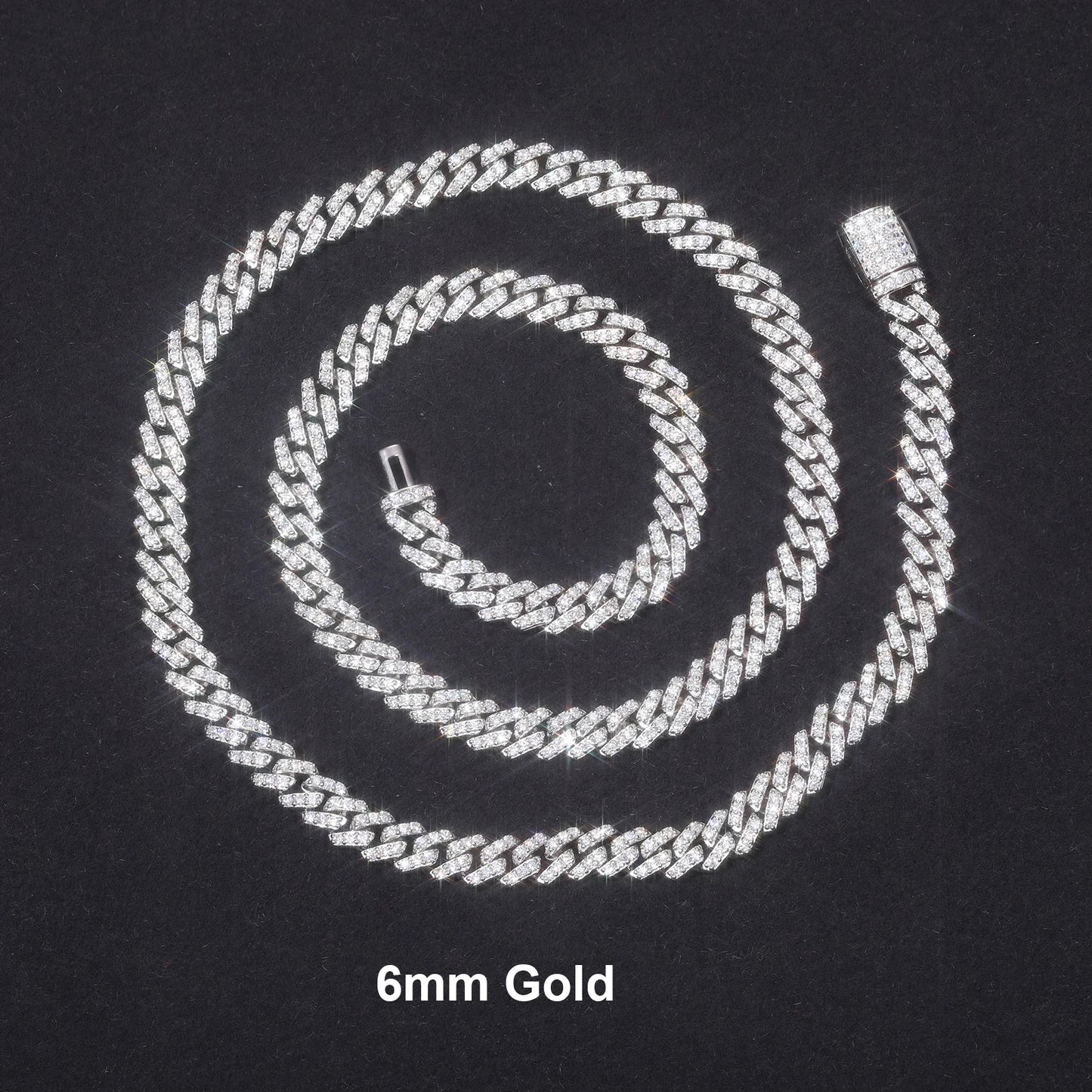 High Quality Cubana Hip Hop Jewelry 6-20mm 925 Sterling Silver VVS Moissanite Diamond Iced Out Cuban Link Chain Necklace for Men