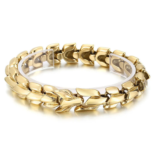 KALEN Personality Trend Vacuum Plating Multi-color Keel Bracelet Men Stainless Steel Jewelry Bracelets Bangles