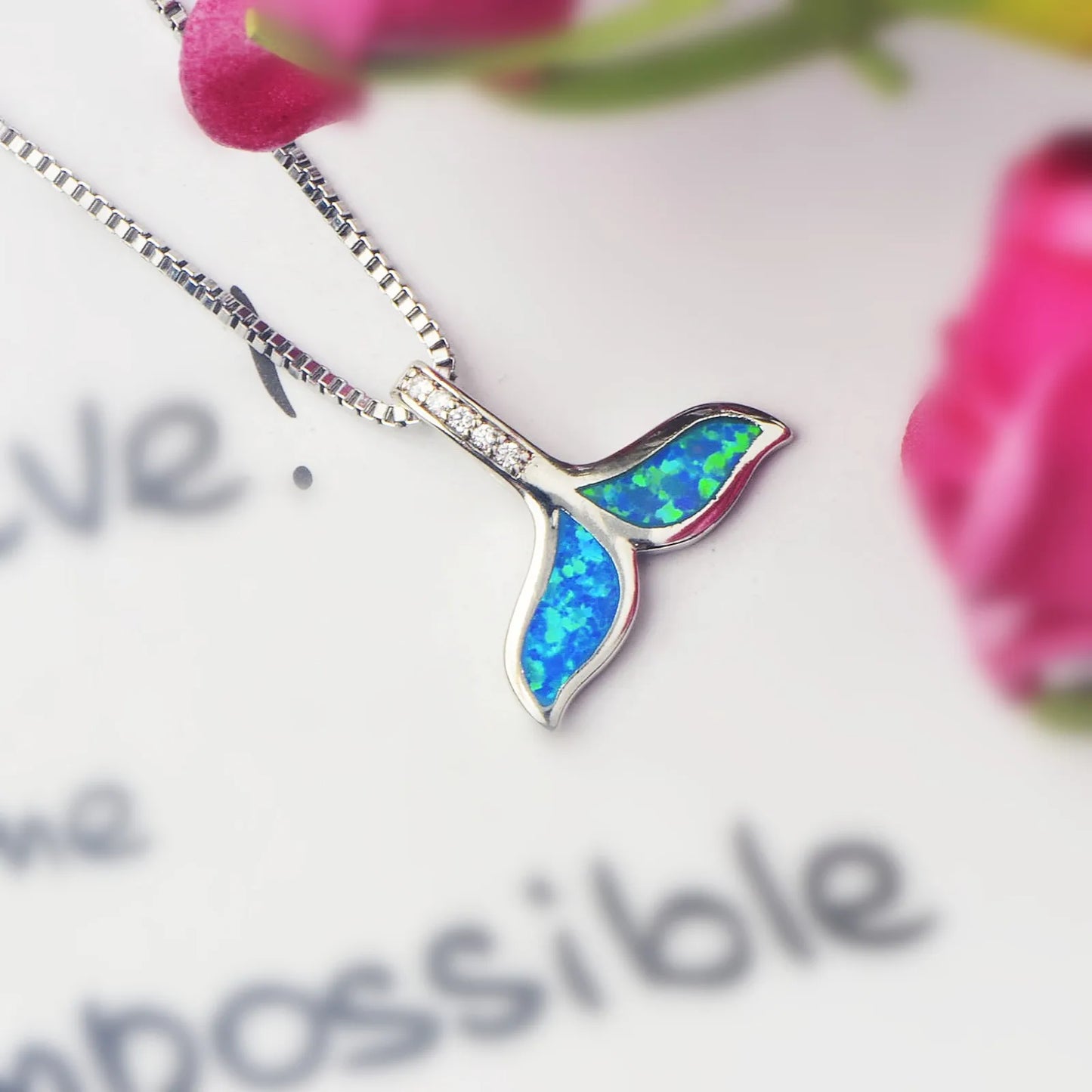 TikTok Viral Mermaid Tail Opal Necklace | Blue Ocean Jewelry - Ins Trendy Bulk Supply