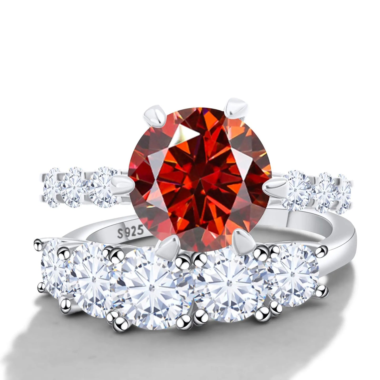 Factory 7.8ct Moissanite Luxury Ring Set with GRA Certificate diamond 925 Sterling Silver Jewelry diamond Ring for Her Wedding