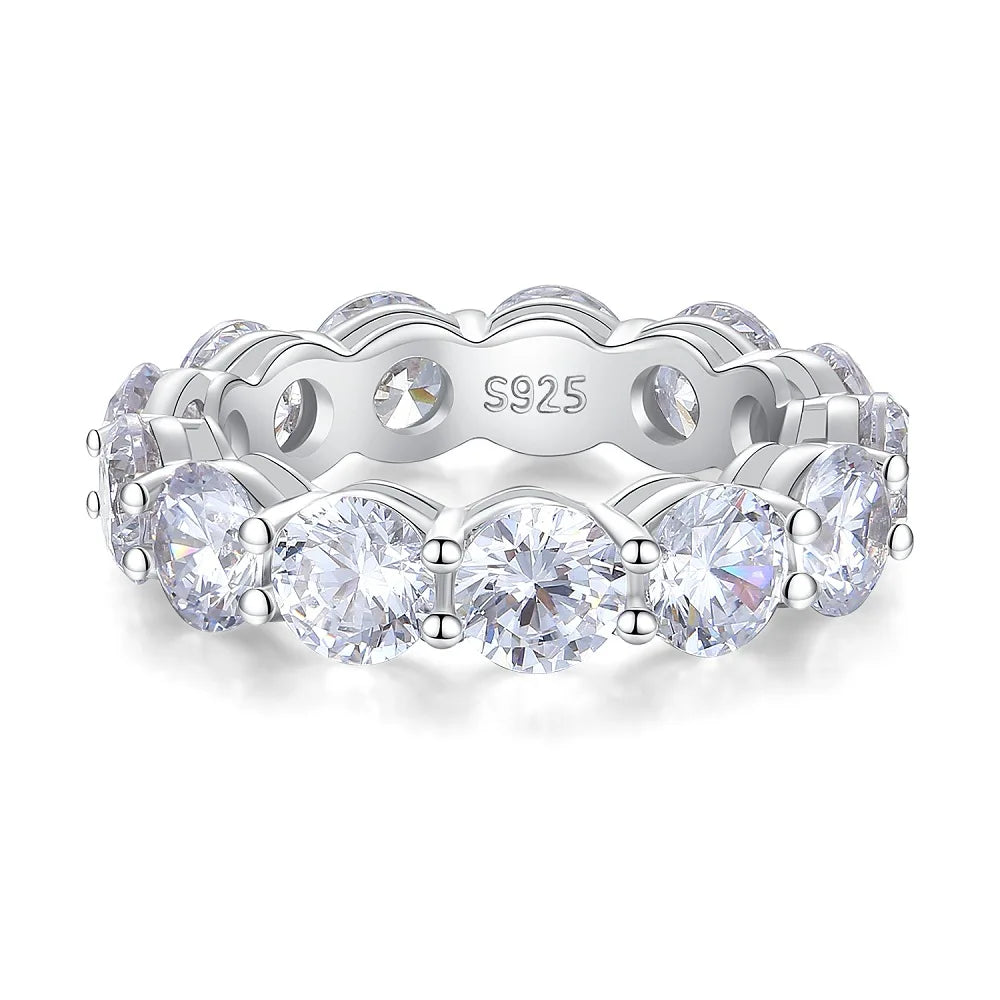 Anti-tarnish Women 925 Sterling Silver 5A 8A Zirconia Wedding Band Engagement Wedding Rings Fine Jewelry Customized Wholesale