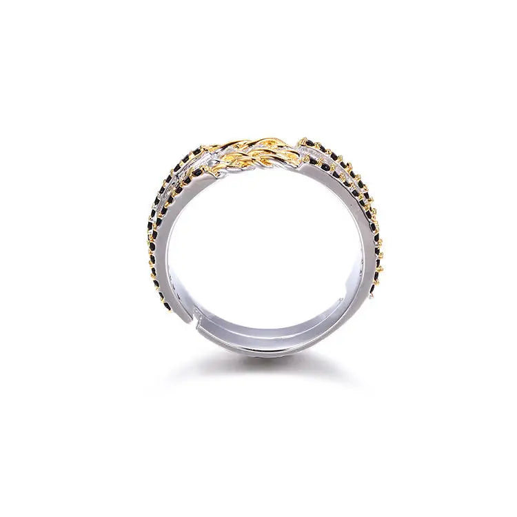 Handmade Fashion Black Spinel 925 Sterling Silver Ring