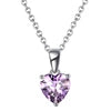 REDheart RINNTIN SAPN02 Romantic Jewelry Birthstone Crystal Necklace 925 Silver Necklace for Women Pendants Charm Collier Collana Stone