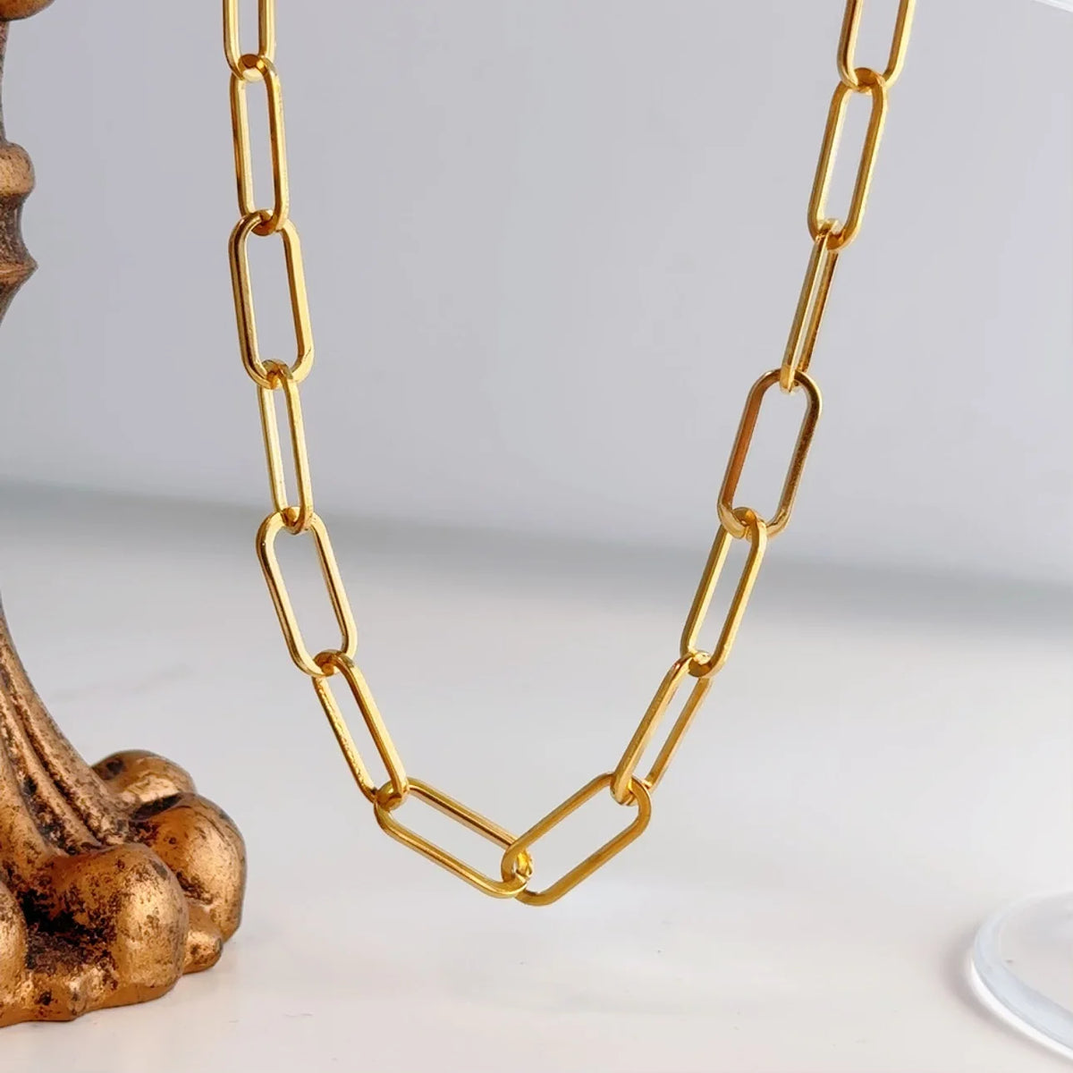 FASHIONISTA Non Tarnish Waterproof Choker Women Stainless Steel Chain Jewelry Making PVD Gold Plated Chunky Necklace DIY Handmade Link Chain