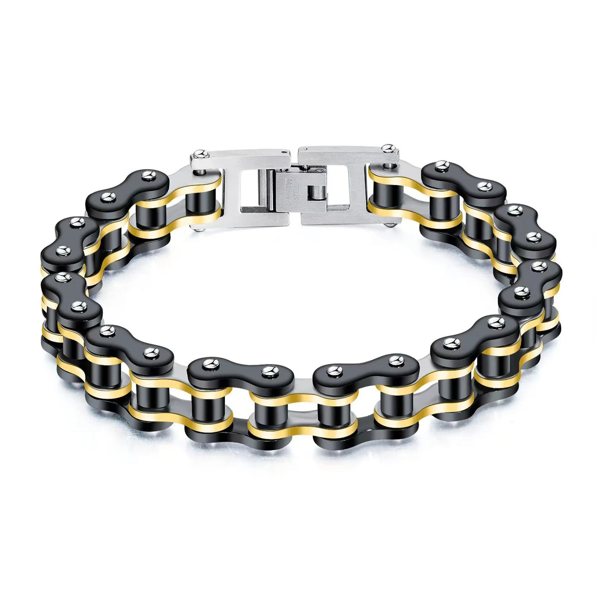 REBEL European American Punk Motorcycle Men's Bracelet Natural Stone Electroplating Rock Personality Chain