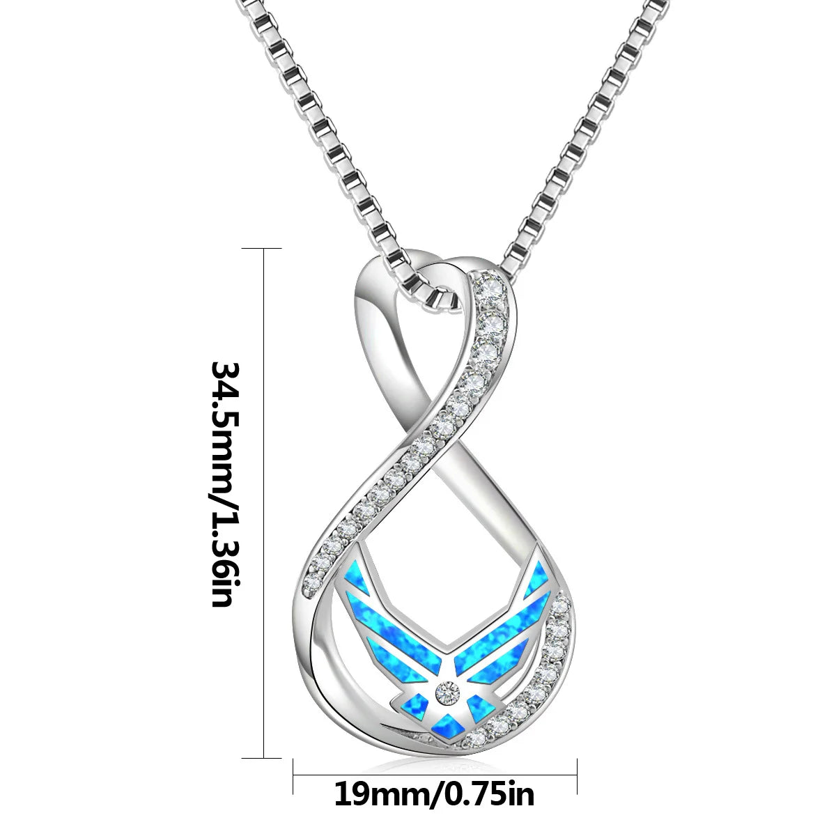 Chic Infinite Symbol Necklace Aobao Wing Detail Pendant Fashion Jewelry