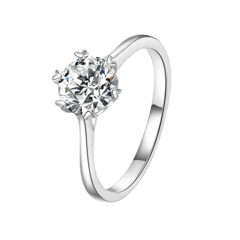 ArtistA Fine Jewelry Sets Zircon Platinum 925 Sterling Silver Heart Snowflakes Real VVS Moissanite Ring Earring Necklace Set for Women