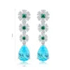 Gemfiori Anster High Quality S925 Lab Grown Paraiba Earring Stud Dainty Gemstone Stud Earrings for Women Daily Wear Gift
