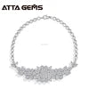ATTA Luxury 925 Silver Jewelry Set High Density Setting D Color Moissanite Necklace Earrings Ring Bracelet Bridal Set Wholesale