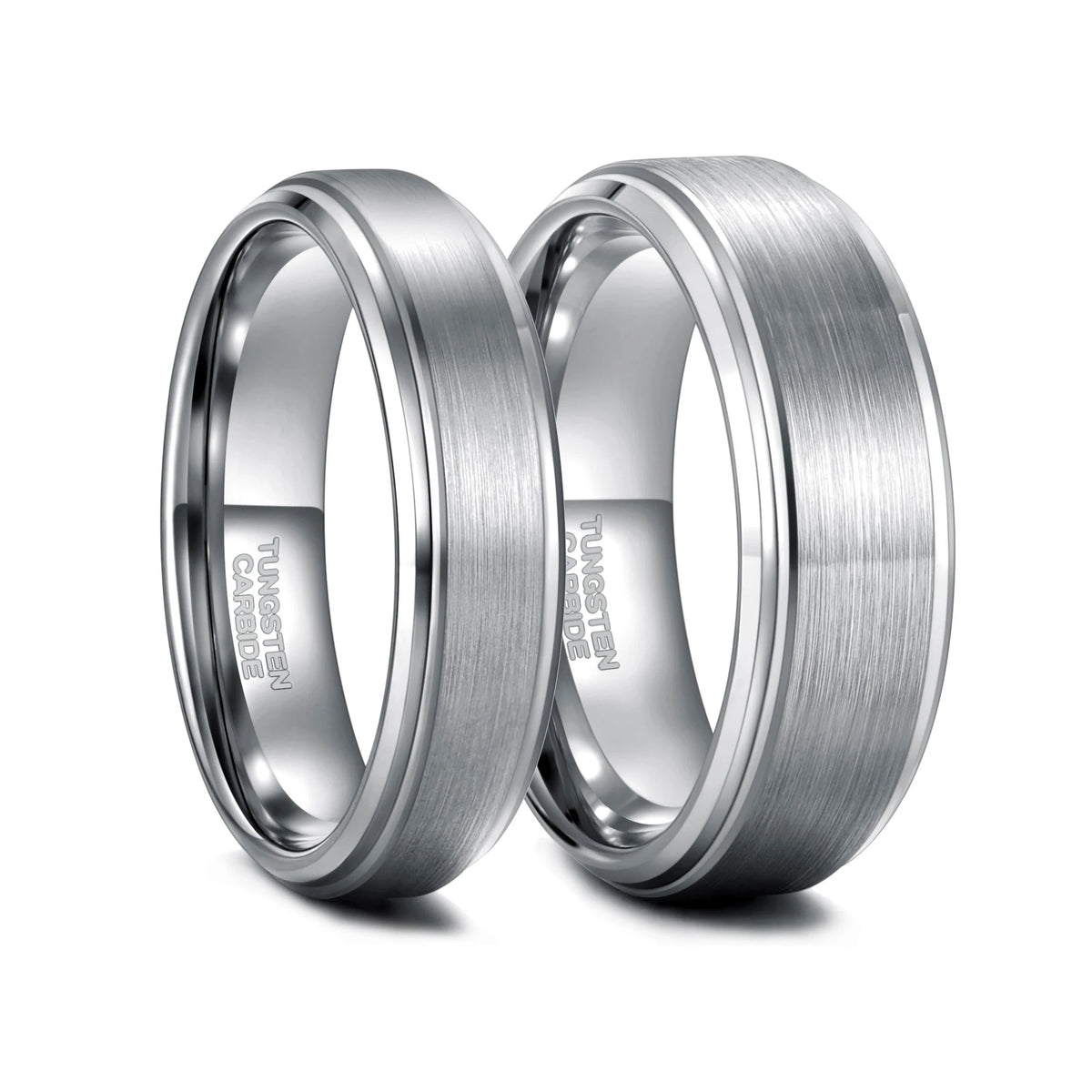 REBEL Silver-Plated Brushed Tungsten Carbide Ring
