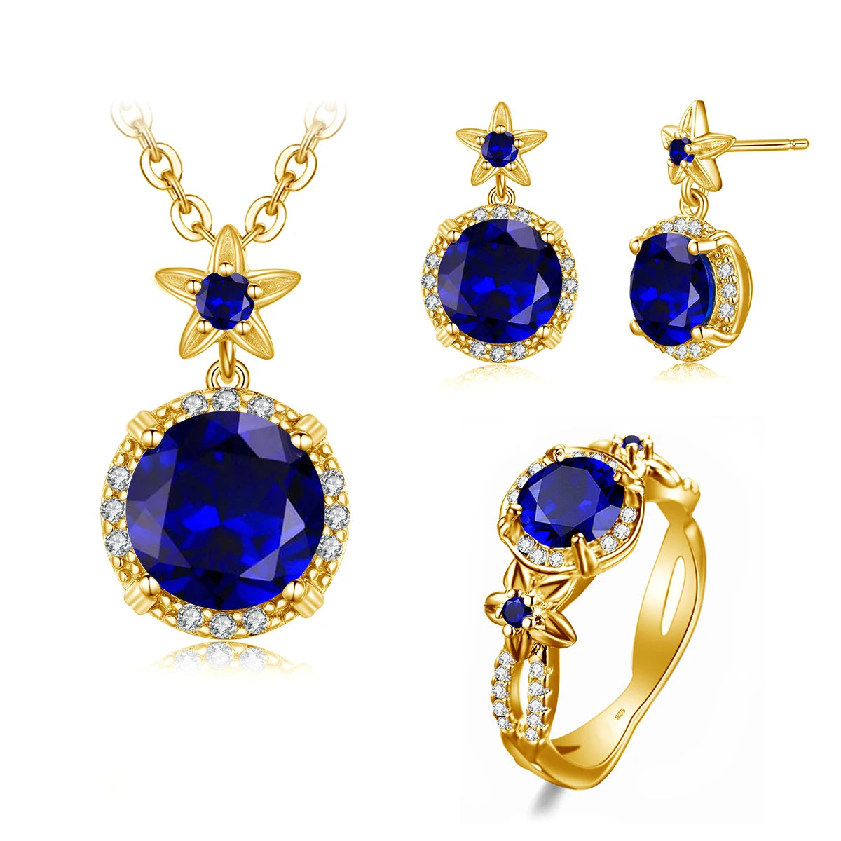 ArtistA French Noble Classic Jewelry Set Luxury Party Round Citrine 925 Ring Sterling Silver Women Jewellery Sets