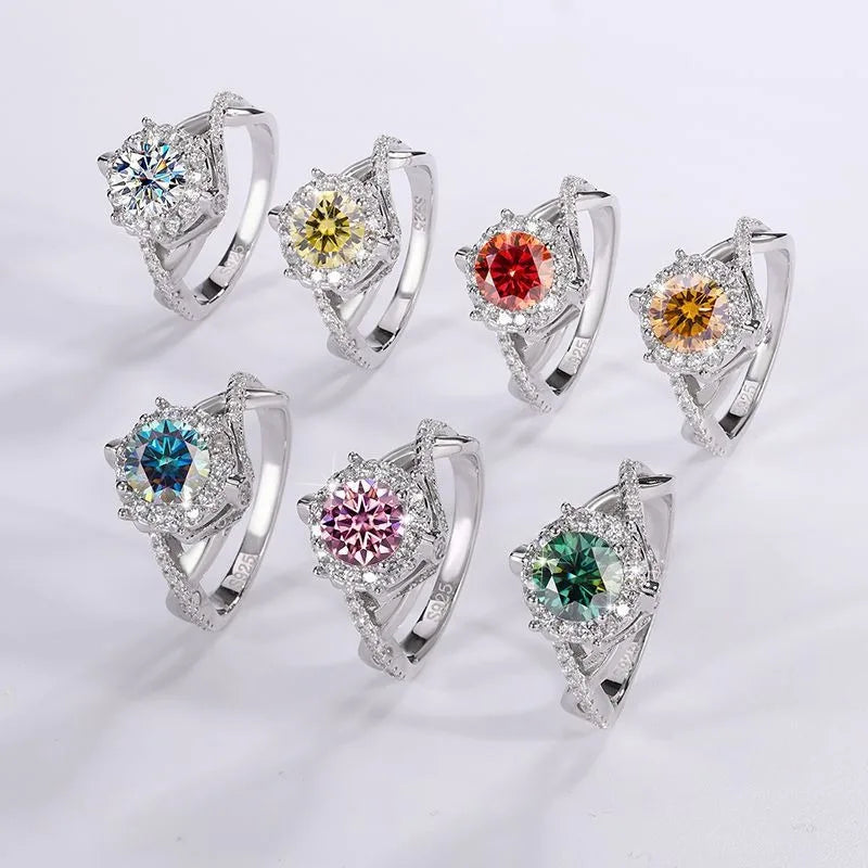 Nabest Women's GRA Certified VVS Colors Moissanite 925 Sterling Silver Engagement Bride Ring Fine Jewelry Manufacturing
