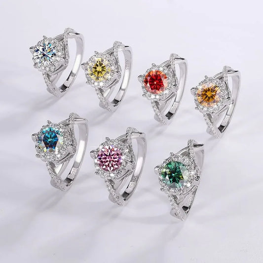 Nabest Women's GRA Certified VVS Colors Moissanite 925 Sterling Silver Engagement Bride Ring Fine Jewelry Manufacturing