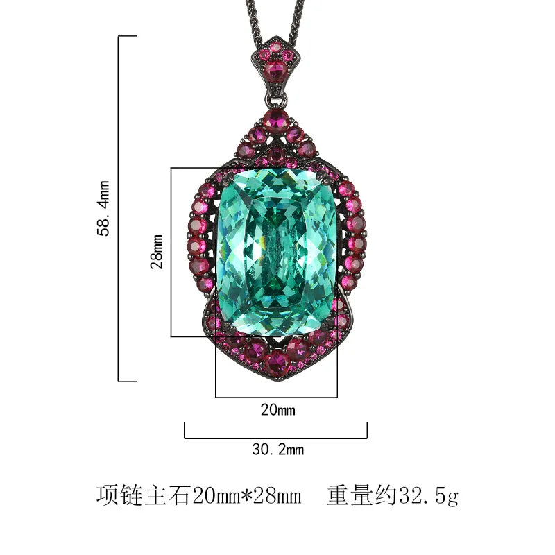 REDheart Brass Inlaid Zircon Plated Flower Shape Rhodium Plated Black Gold Round Brilliant Cut Diamond Luxury Women's Jewelry Set