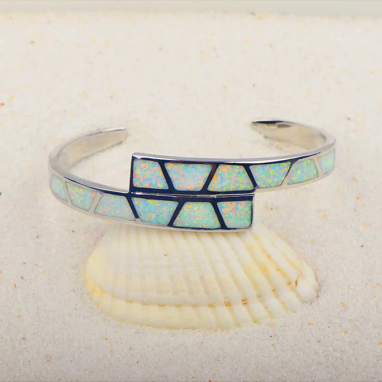 Hawaii Style Multi Layer Wave Opal Bracelet Boho Chic Gemstone Bangle for Women Wholesale Fashion Jewelry