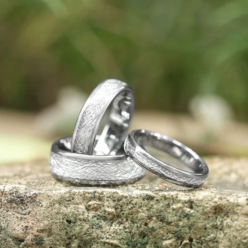 NEWLiFE REBEL 4mm / 6mm / 8mm Silver-Tone Tungsten Ring
