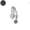 S&S Titanium Zircon Internally Threaded Eyebrow Stud | Multi-Shape & Colour