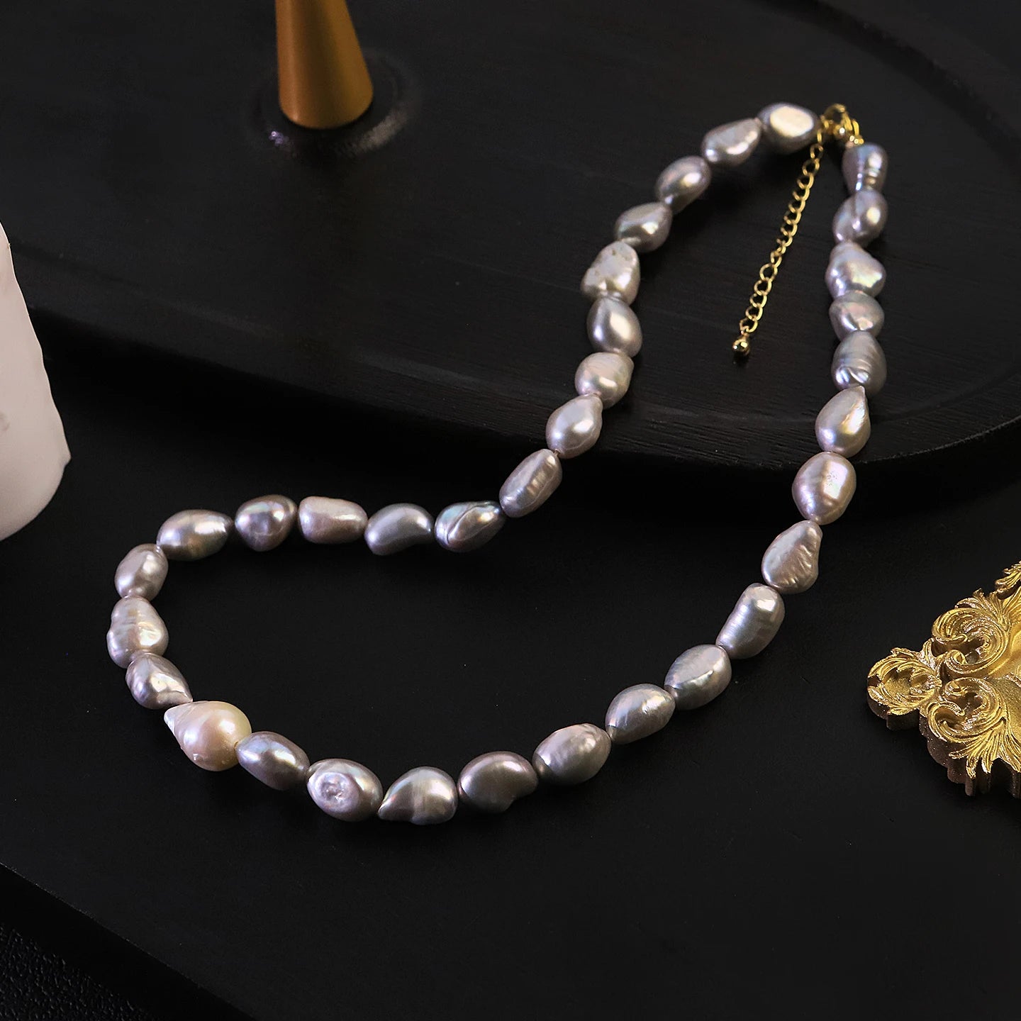 ELEGANZA Natural Baroque Freshwater Pearl Necklace for Women Daily Wear Office Banquet Elegant Pearl Necklace Fashion Jewelry