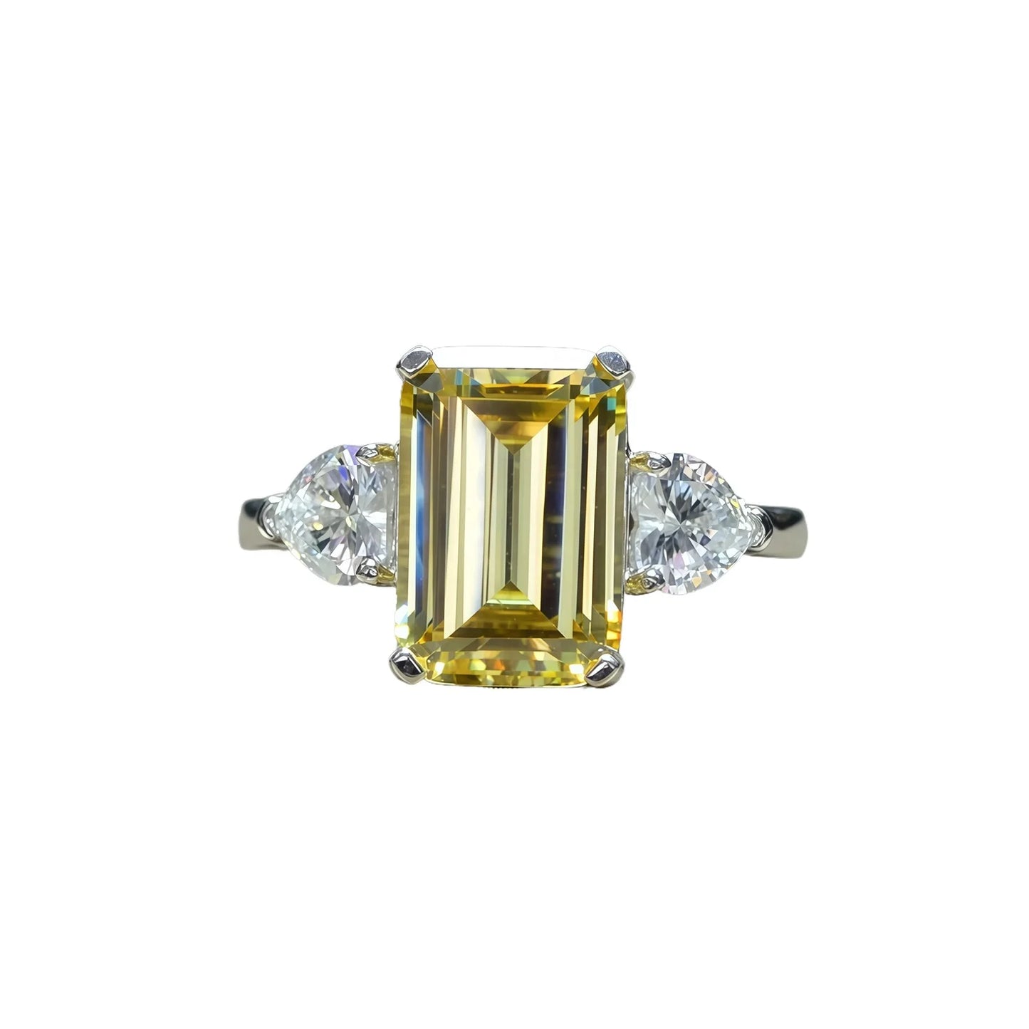 MUSHAN Jewelry Factory 925 Sterling Silver Engagement Ring 5CT Emerald Cut Cubic Zirconia Wedding Bands Parties Jewelry Rings