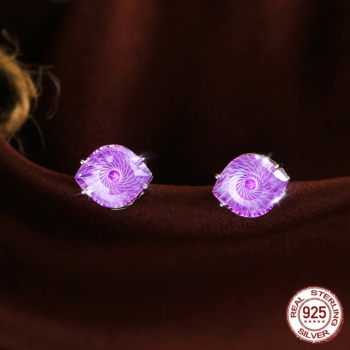 S&S 925 Sterling Silver Magic Eye CZ Stud Earrings – 4 Colours – Collection