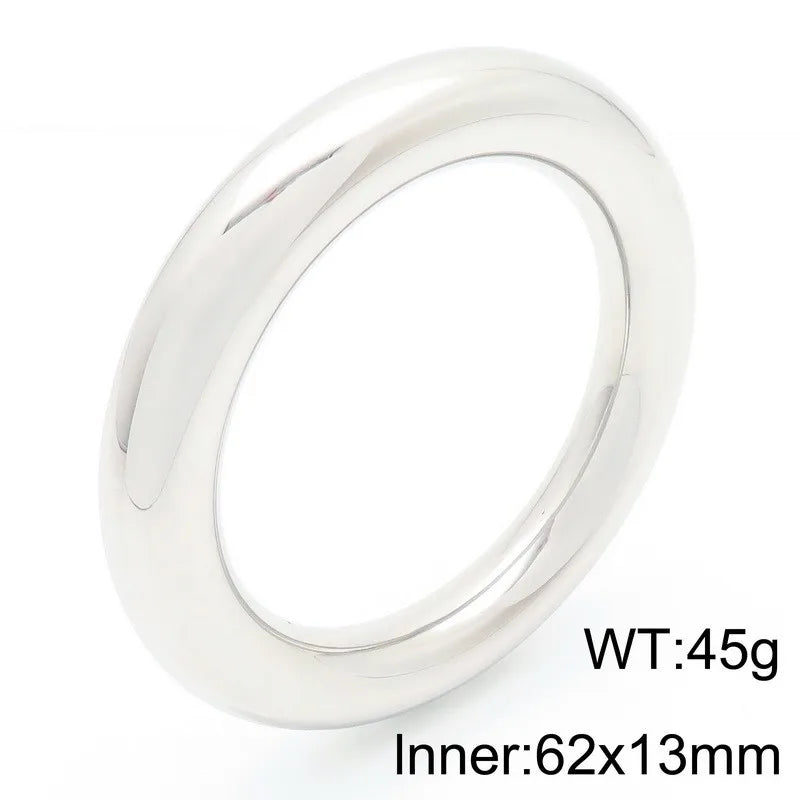 Kalen Personalized Exaggerated Stainless Steel Bracelet 13mm Bangles Girl Shiny Wedding Party Jewelry