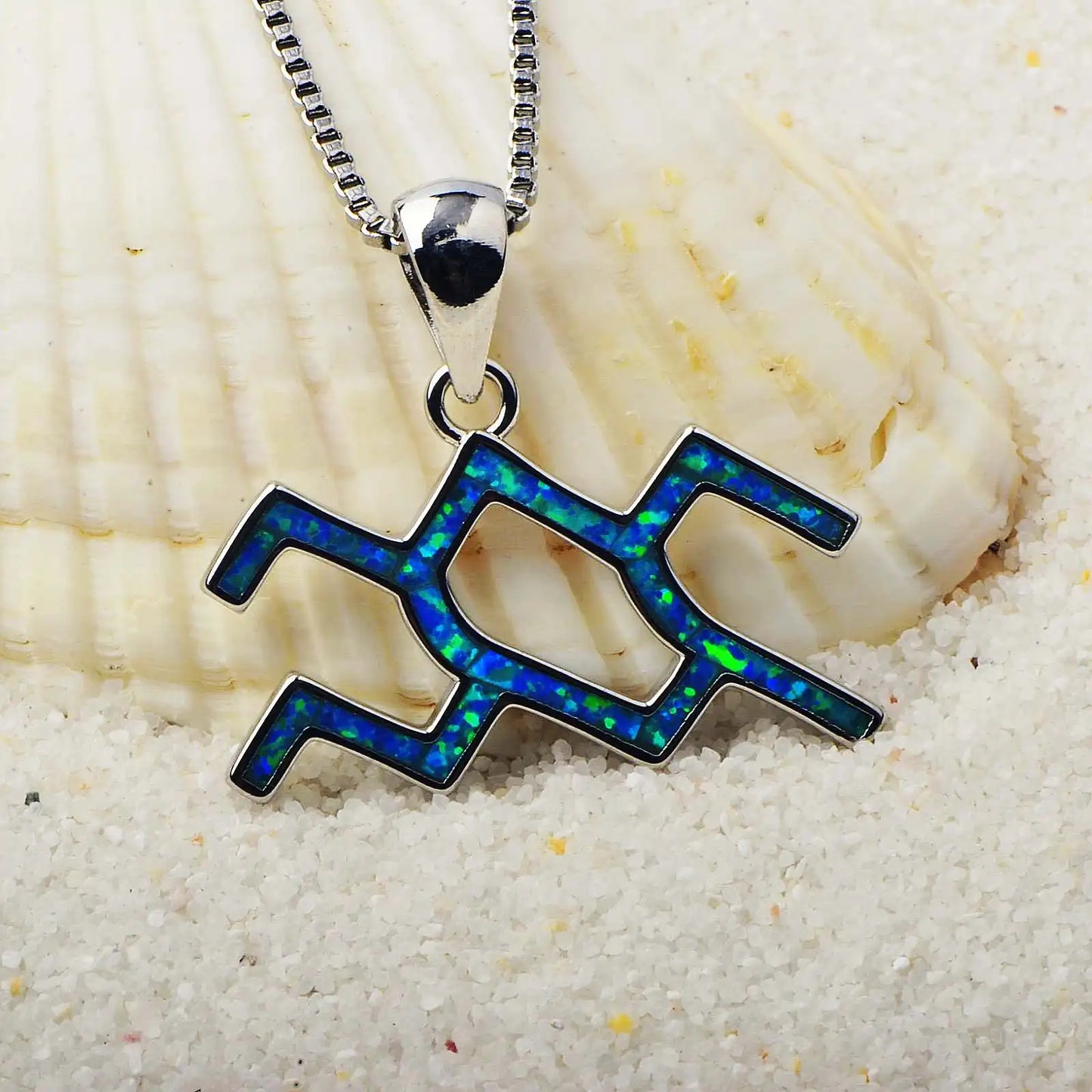 Aquarius Zodiac Sign Pendant Necklace Aobao Adjustable Chain Fashion Jewelry for Daily Wear