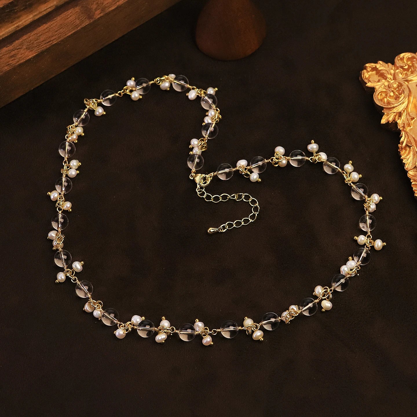 Natural Freshwater Pearl Glass Beaded Necklace for Daily Office Wedding Party Jewelry Gift Dainty Pearl Necklace Fashion Jewelry