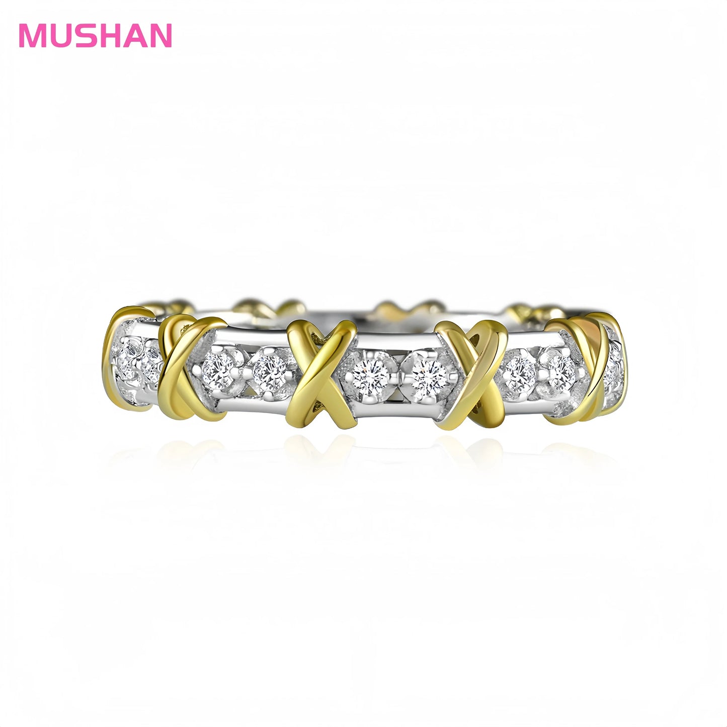 MUSHAN Jewelry Factory 925 Sterling Silver Rings 5A Zircon High Carbon Diamond Wedding Engagement Ring Bands Jewelry