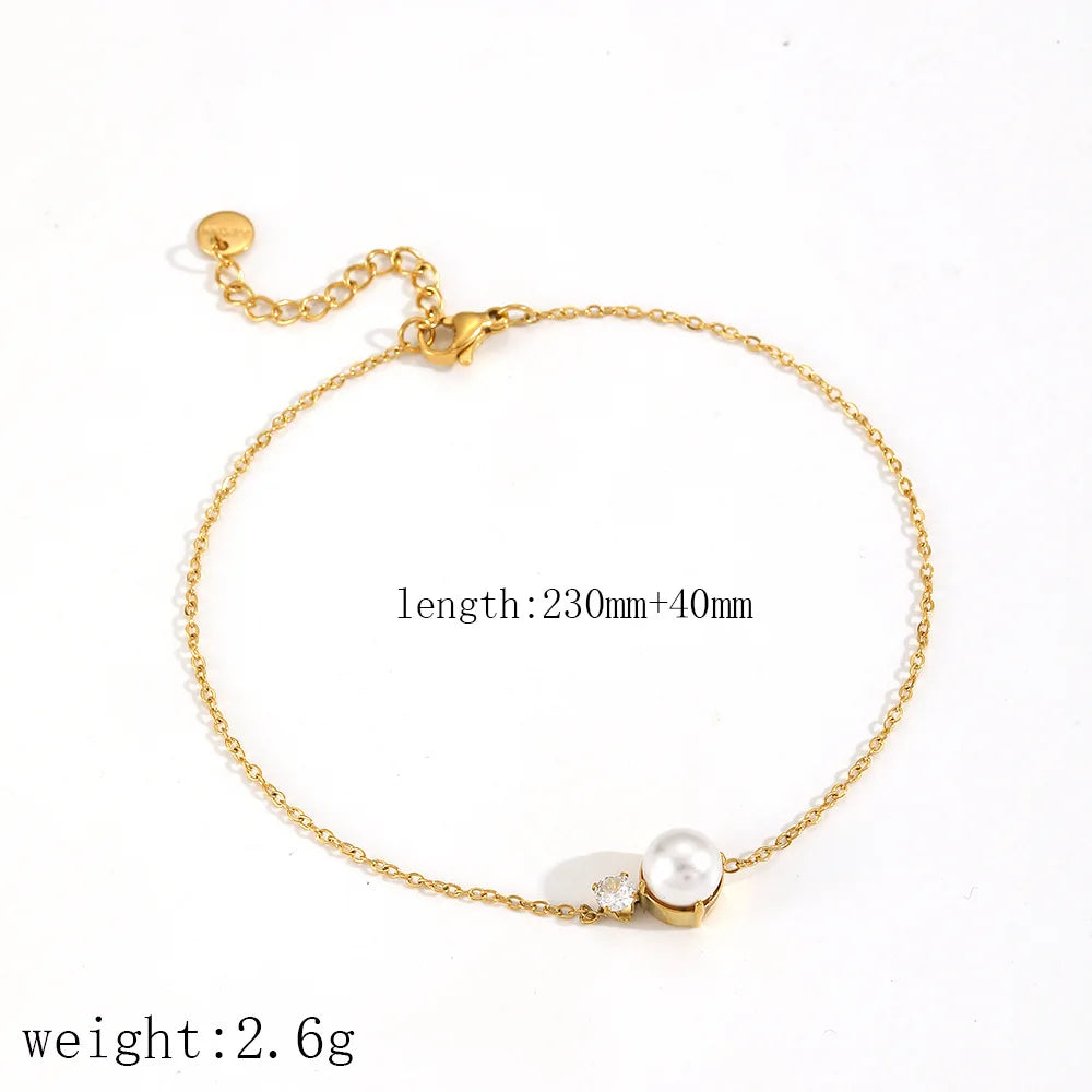 S&S 18K Gold Plated Stainless Steel Zircon Necklace, Bracelet & Anklet | 14 Styles
