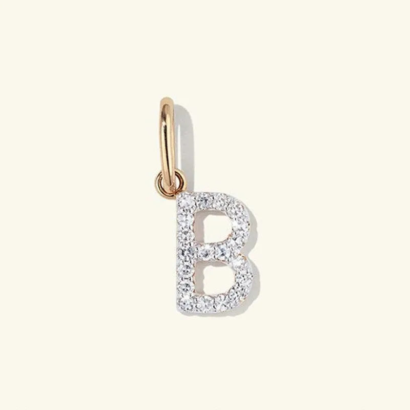 REDheart Fashion Jewelry 925 Sterling Silver Full Zircon Sparkling 26 Letters Pendant Necklaces Women Luxury Silver Necklace