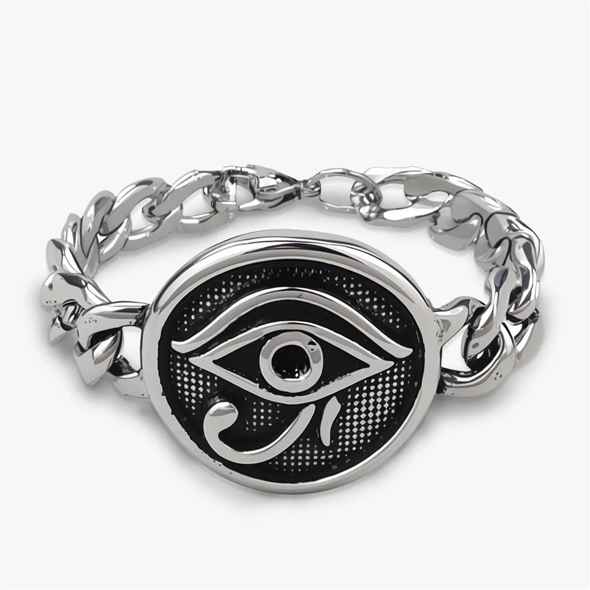 Vintage Men's Stainless Steel Bracelet Gothic Skull Celtic Knot Cross Cuban Chain Woven Braid Street Style Jewelry Gift