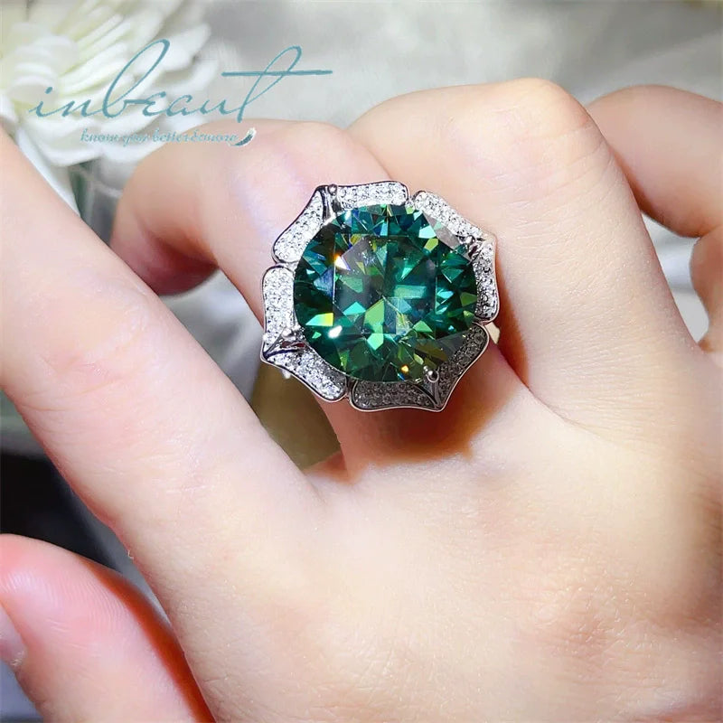 S&S 30ct Green Moissanite 925 Silver Bridal Jewellery Set | Ring, Earrings & Necklace | S&S Collection