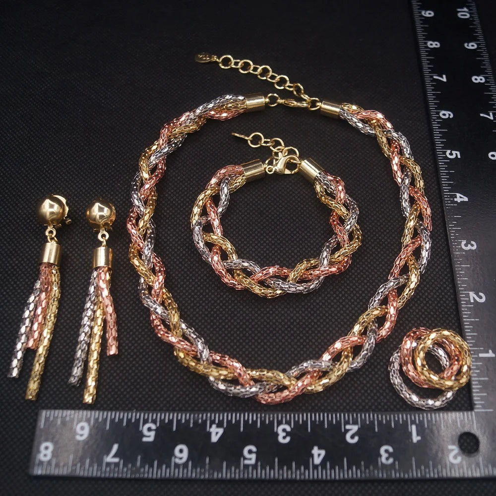 Zhuerrui Mother's Day Gift High Quality 18K Gold Plated MOM Jewelry Set Latest Italian Costume Simple Bridal Jewelry Sets HA0027