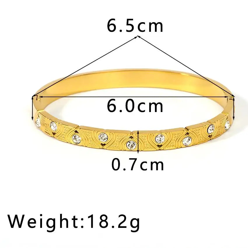 Versatile Hand Round Zircon Fine Snake Chain Bracelets New Green Leaf Charm Gold Stainless Steel Indian Style Bangles ALN2511307