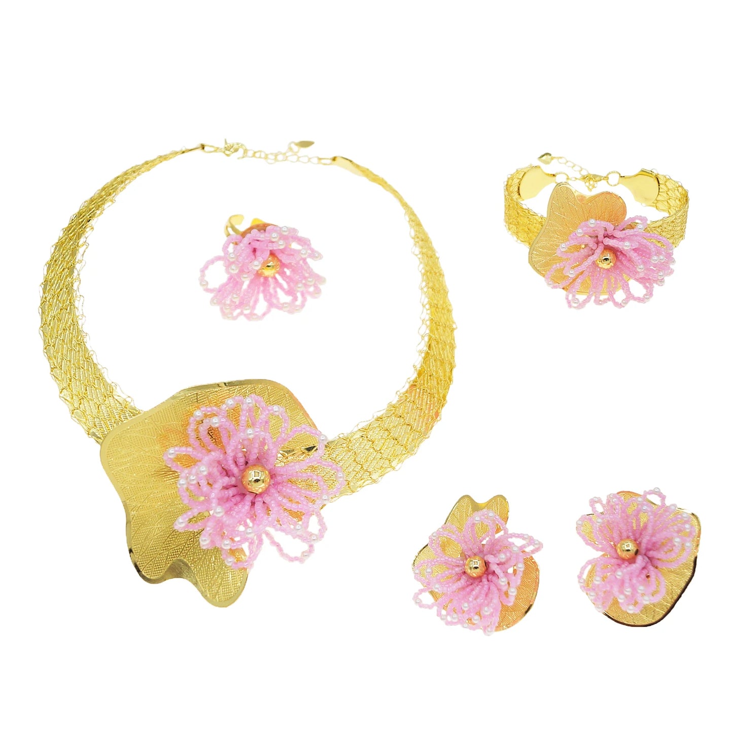 Zhuerrui Pendant Bangle Earrings Ring Chain Jewelry Set Italian Bridal Jewelry Set Women's Necklace Jewelry SetMY16535