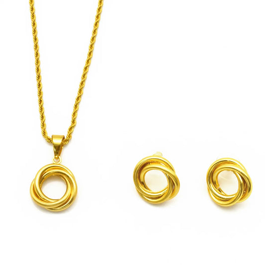Dubai Bridal 24K Gold Plated Pendant Necklace & Earrings Set | Luxury Brass Jewellery | 15 Styles