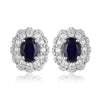 Gemfiori Zhanhao Jewelry Sterling 925 Silver Earring Studs Oval Lab Grown Emerald Rhodium Plated Women Vintage ODM OED Custom Jewelry