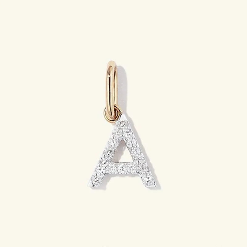 REDheart Fashion Jewelry 925 Sterling Silver Full Zircon Sparkling 26 Letters Pendant Necklaces Women Luxury Silver Necklace