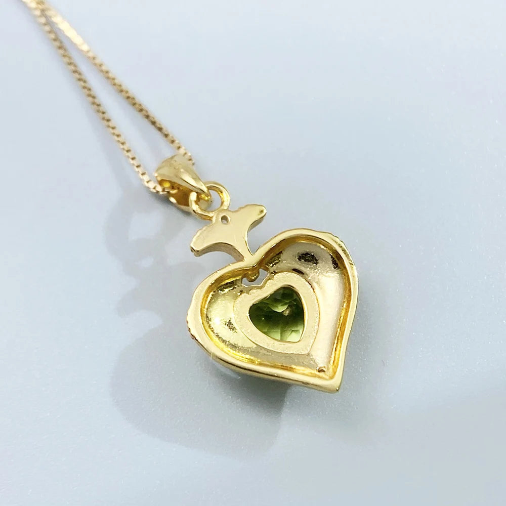 Gioiellieri Natural Peridot S925 Silver Pendant with Green Crystal Gemstone for Women Luxury Jewelry August Birthstone Healing Stone