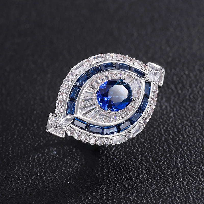 Gemfiori European and American Style Fashion Micro Inlaid Zircon Pendant Ring Luxurious and Atmospheric Diamond Ring Accessory Set