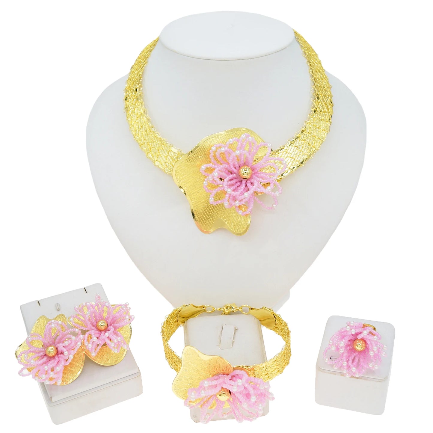 Zhuerrui Pendant Bangle Earrings Ring Chain Jewelry Set Italian Bridal Jewelry Set Women's Necklace Jewelry SetMY16535