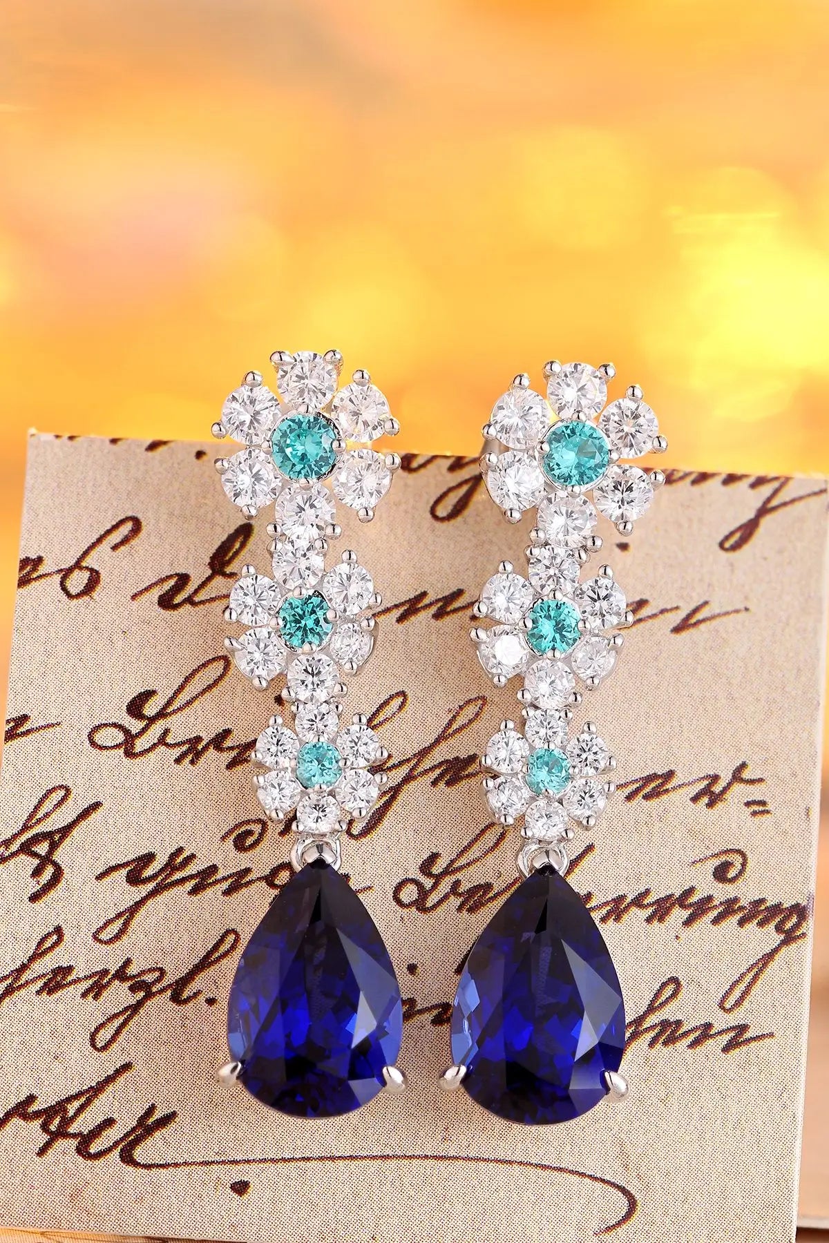 Gemfiori Anster High Quality S925 Lab Grown Sapphire Earring Stud Dainty Gemstone Stud Earrings for Women Daily Wear Gift