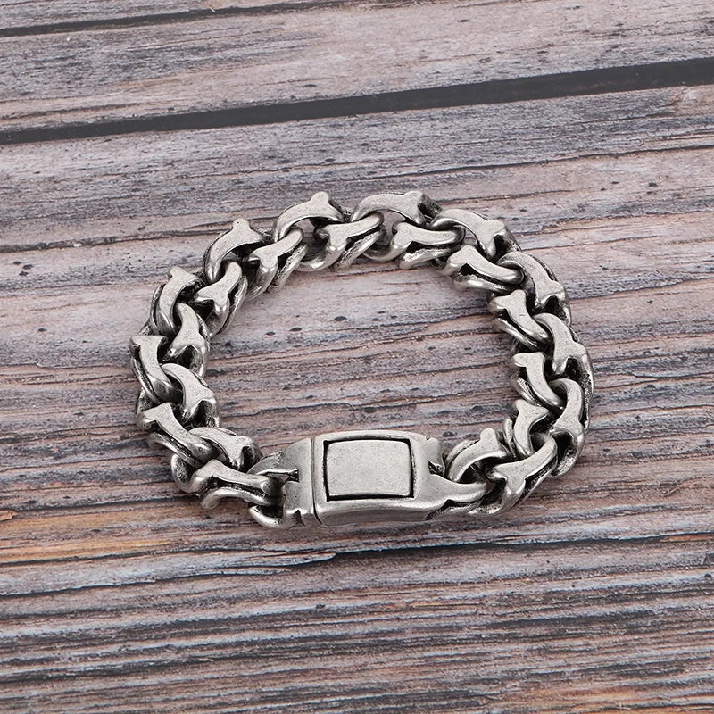 KALEN Men Vintage Matte/Polished 230mm Stainless Steel Avant-Garde Links Bracelet