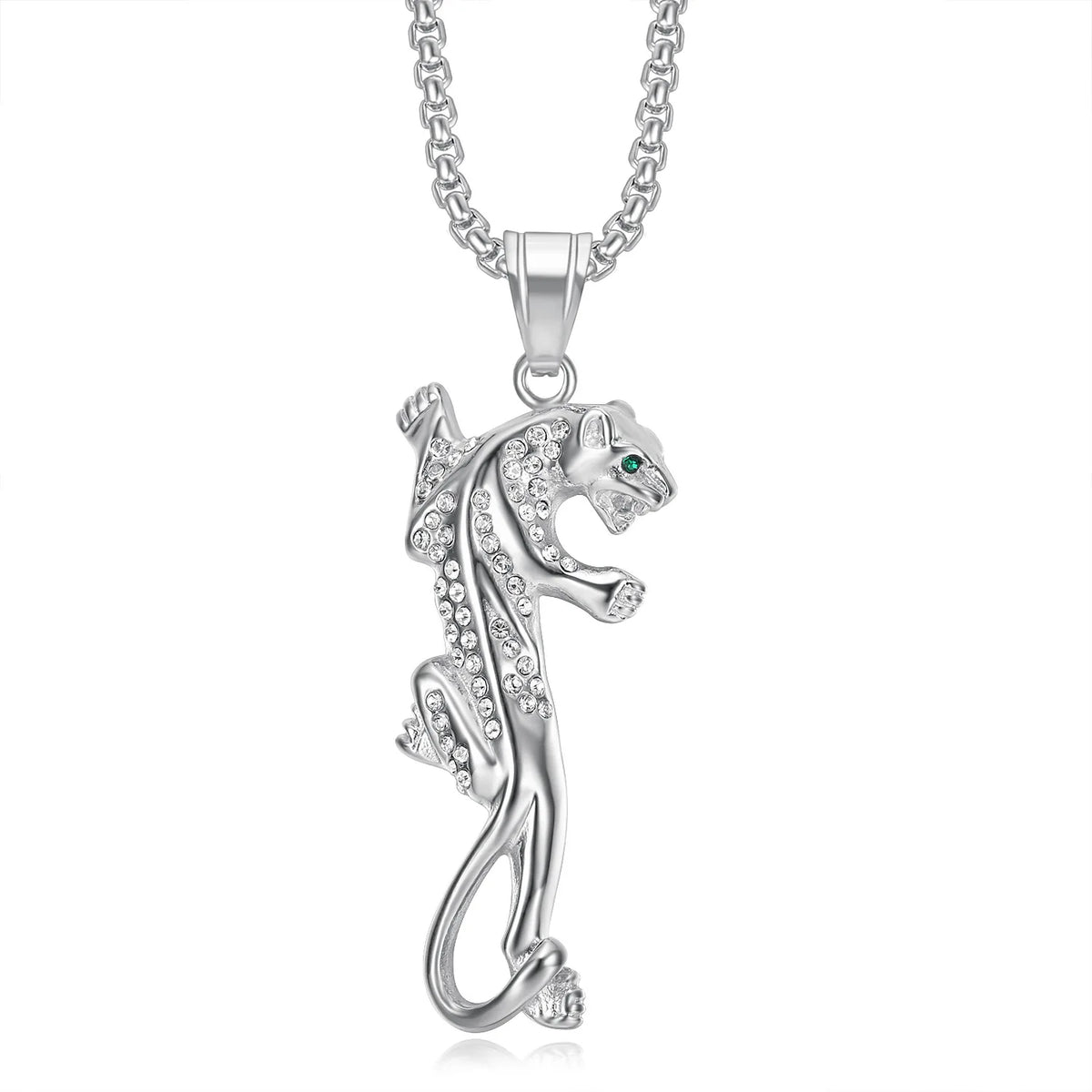Hip Hop Animal Leopards Stainless Steel Pvd Gold Plated Pendant Jewelry Fine Fashion Jewelry Necklace for Men Women Wholesale