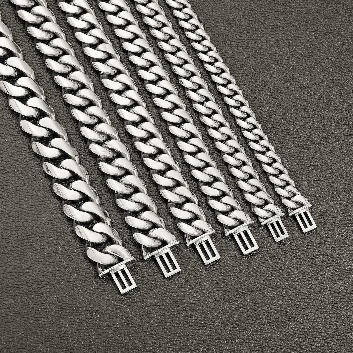 BiG-BOSS Stainless Steel Cuban Chain for Men Bracelet Necklace Certified Waterproof Transh Free Custom Logo Hip Hop Style Durable Chain