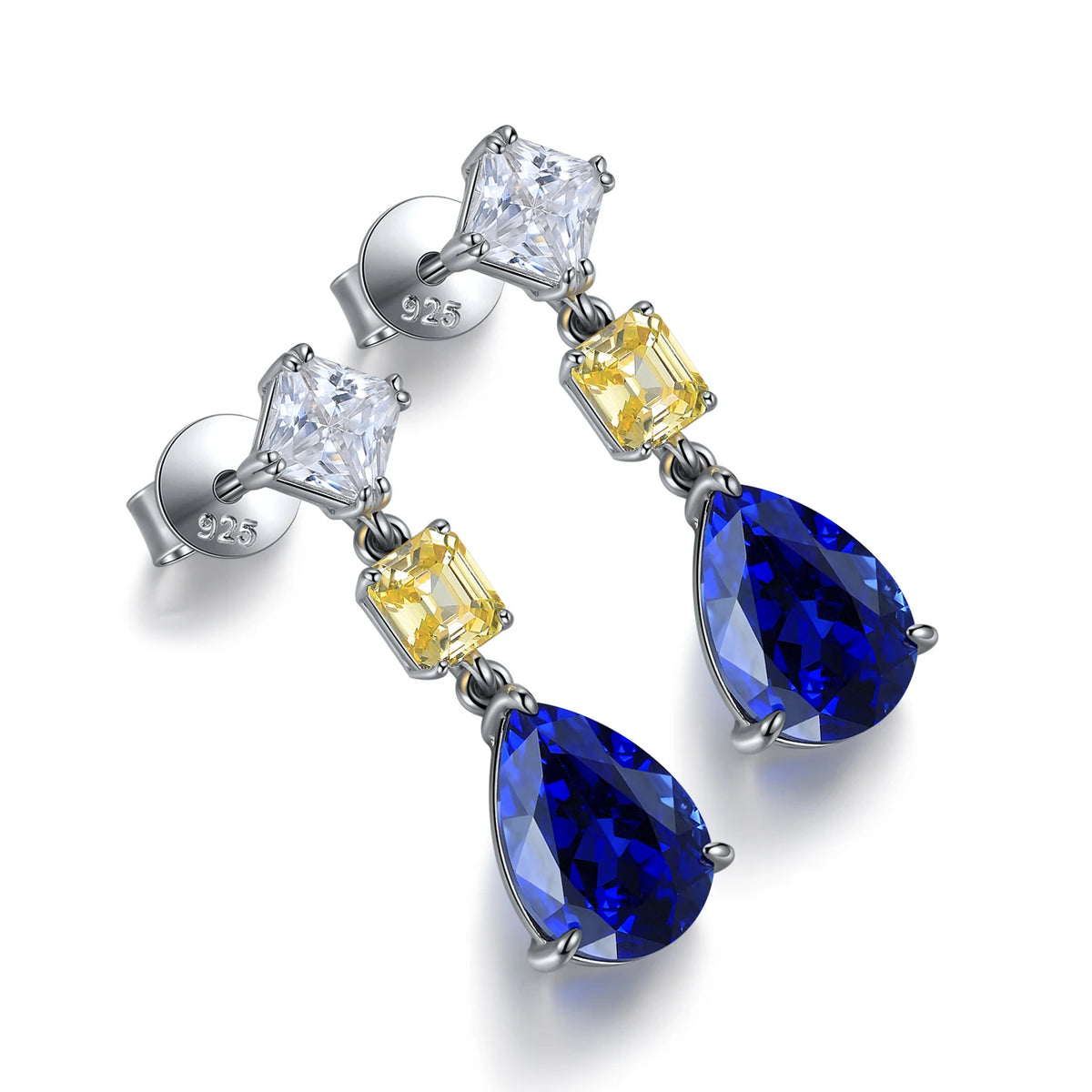 Gemfiori Anster High Quality S925 Lab Grown Sapphire Earring Stud Dainty Gemstone Stud Earrings for Women Daily Wear Gift