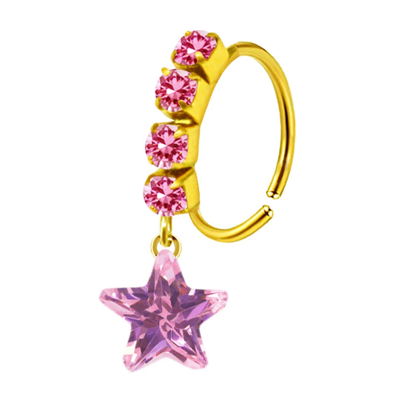 S&S Stainless Steel Dangle Hoop Nose Ring Collection | 66 Designs