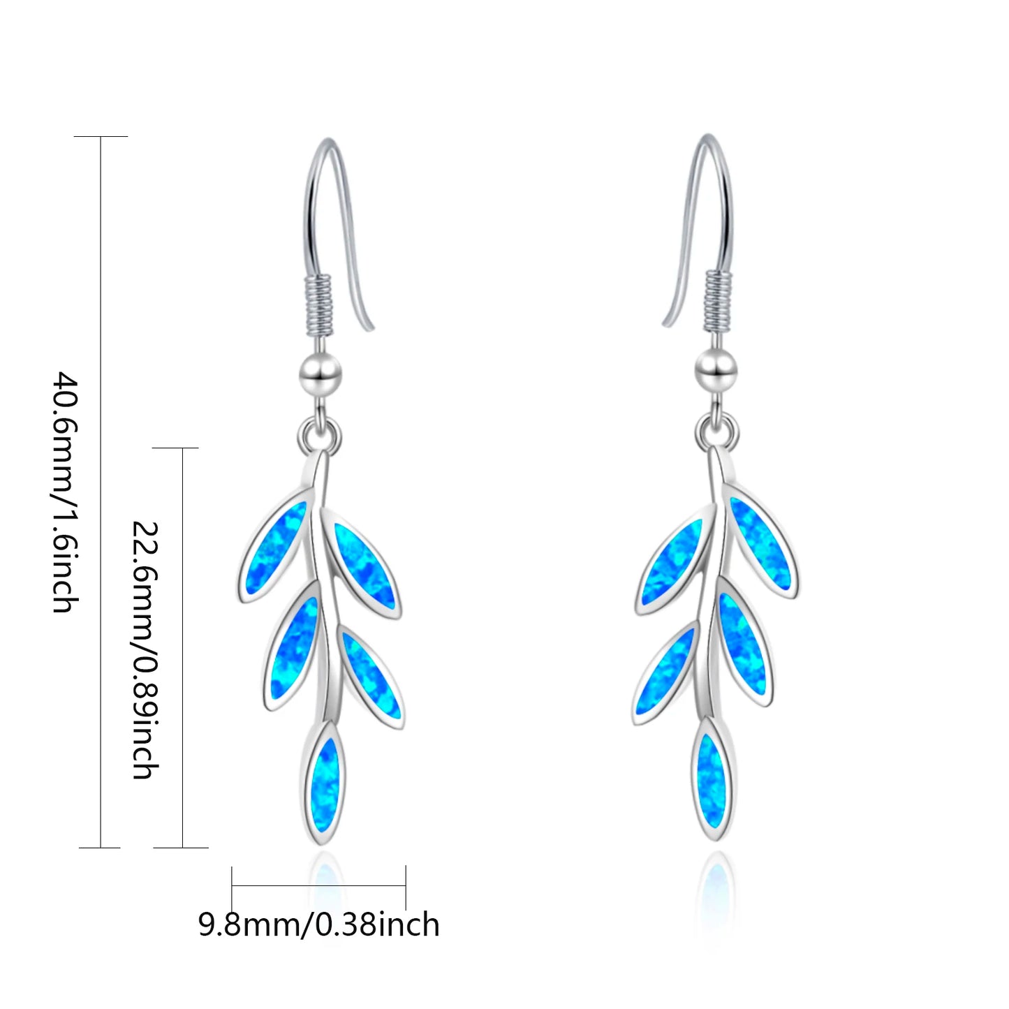 Southwestern Jewelry for Women Bohemian Plant Floral Cluster Brass Silver Plated Opal Leaves Stud Earrings