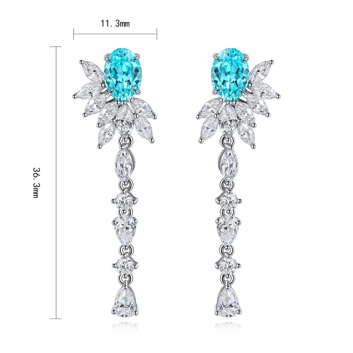 Gemfiori Anster High Quality S925 Lab Grown Paraiba Earring Stud Dainty Gemstone Stud Earrings for Women Daily Wear Gift