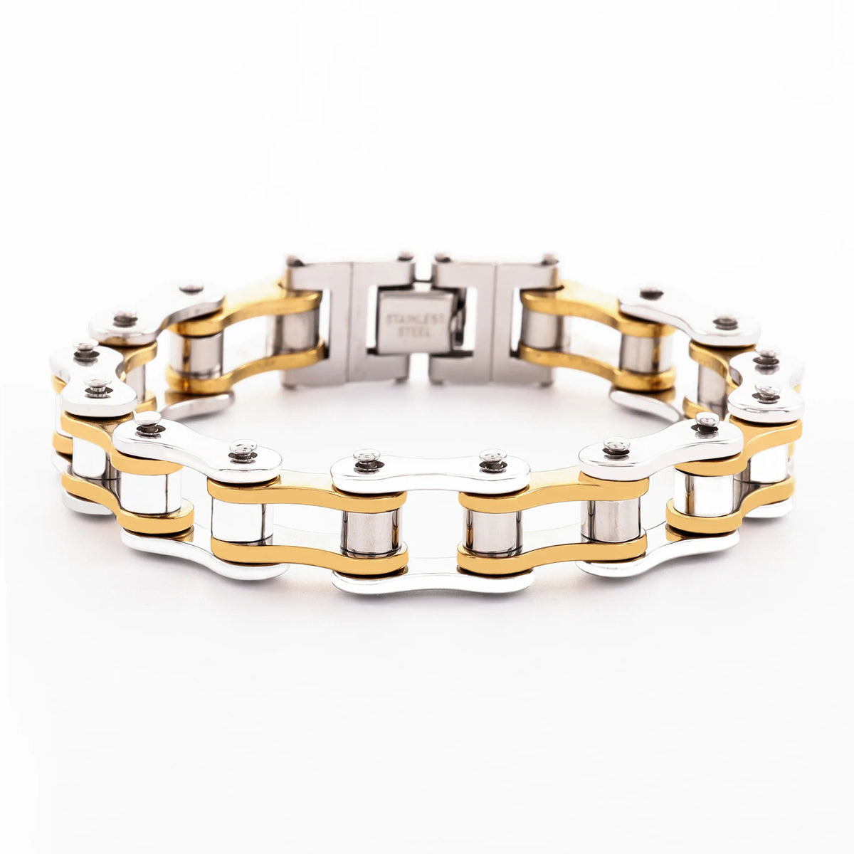 REBEL European American Punk Motorcycle Men's Bracelet Natural Stone Electroplating Rock Personality Chain